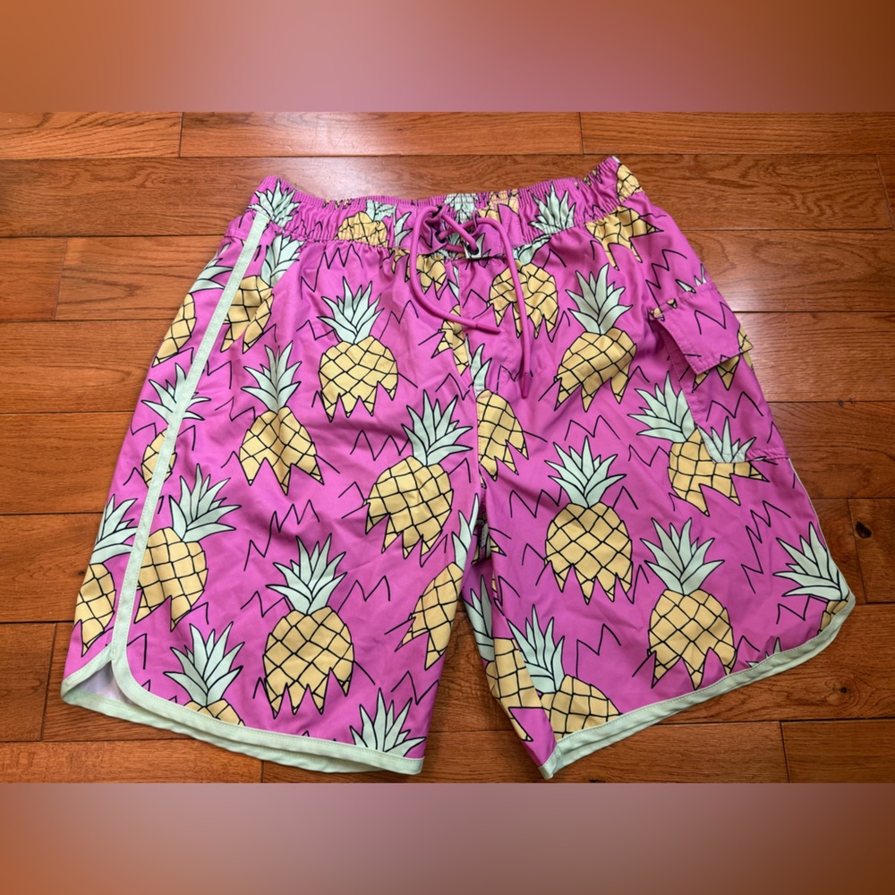 Sovereign Code Joyride Pineapple Print Lined Swim Trunks